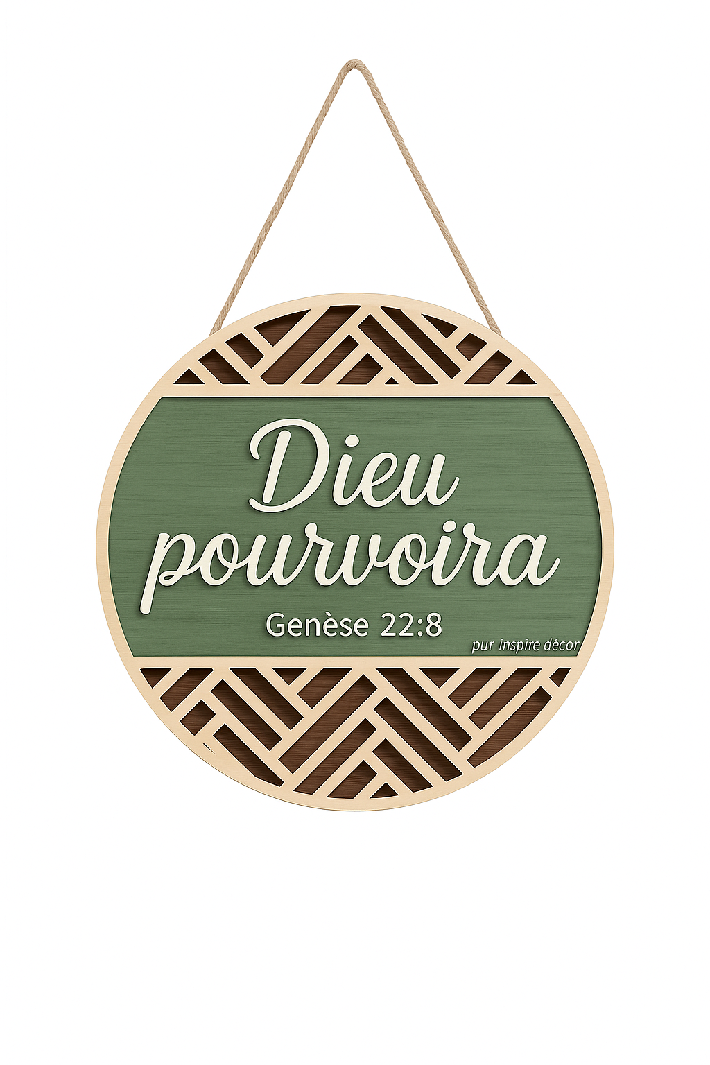 Cercle en bois « Dieu pourvoira »