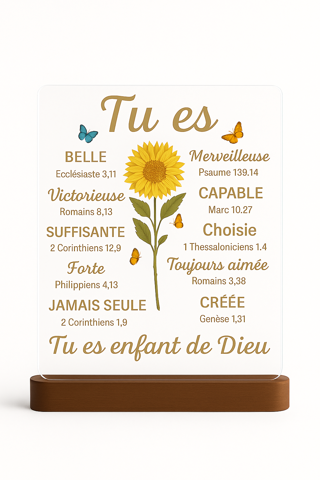 Plaque acrylique LED « Tournesol »