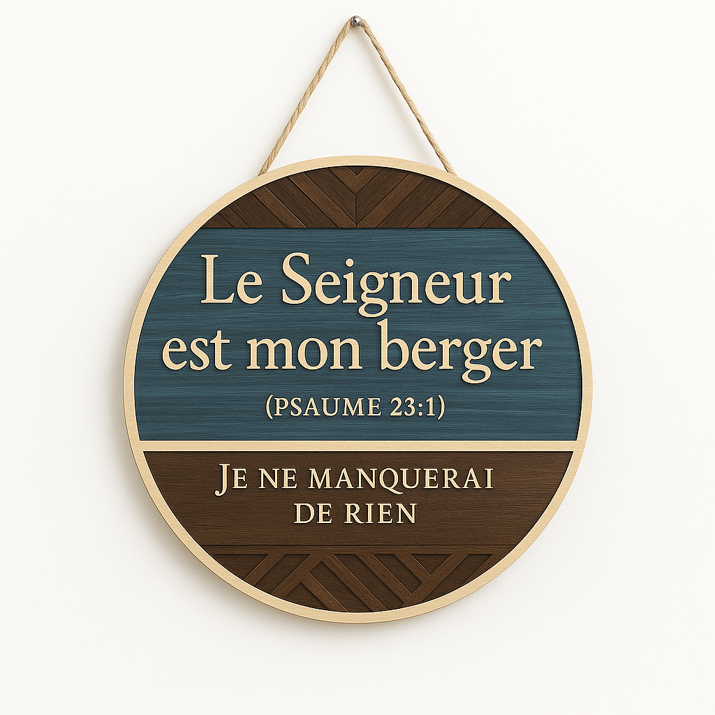 Cercle en bois « Le Seigneur est mon berger »