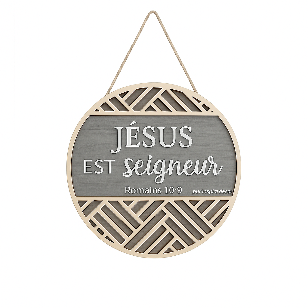 Cercle en bois « Jésus est Seigneur »