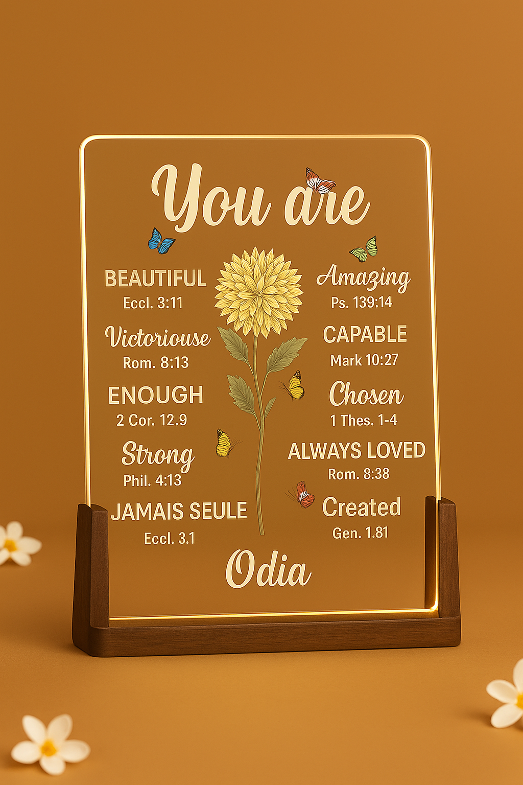 Plaque acrylique LED « You are » (anglais)